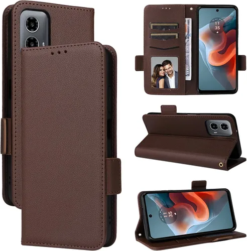 Miniatura 110 de Funda de piel sintética compatible con Motorola Moto E22 4G, funda de piel sintética compatible con Motorola Moto E22i 4G, color negro