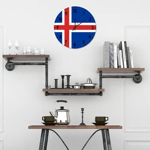 Miniatura 512 de Cheyan Reloj de pared con bandera de Canadá de 12 pulgadas, silencioso, sin tictac, de PVC, funciona con pilas, reloj redondo decorativo, regalo