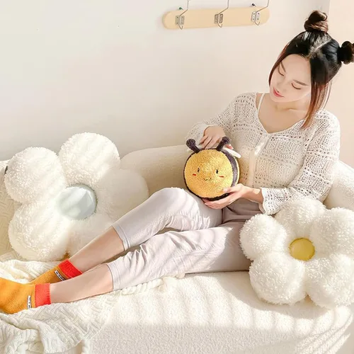 Miniatura 6 de Peluche de abejorro mullido de 13.9 pulgadas, pulshies de abeja de miel con cara linda y alas blancas, juguete de peluche de abejorro de abejorro