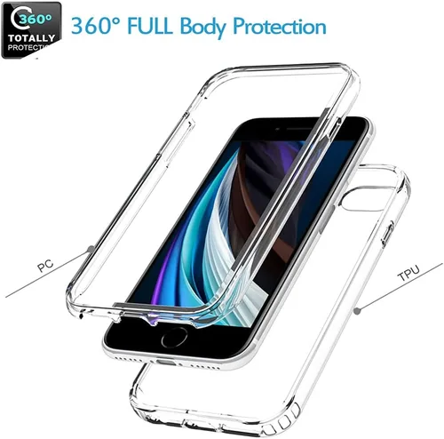 Miniatura 3 de Funda para iPhone SE 2020, iPhone 8, iPhone 7 para niñas y mujeres, transparente, protección de cuerpo completo, a prueba de golpes, carcasa