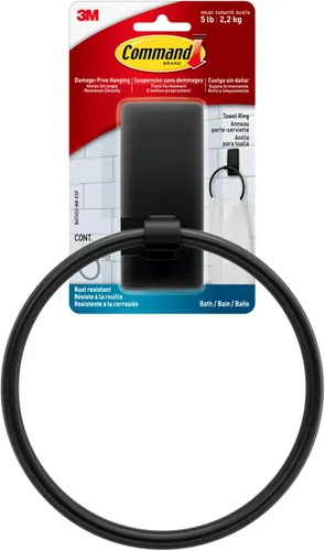 Miniatura 10 de Command Toallero de mano de níquel satinado con tiras Command resistentes al agua, organizador de baño resistente a la corrosión, soporta hasta 5