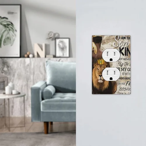 Miniatura 4 de Cubiertas de Toma Africano Hombre Afro León 1 Banda Placa de Interruptor Decorativa Cubierta de Interruptor Eléctrico Placa de Pared Eléctrica Citas