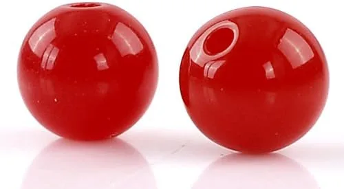 900 Cuentas Redondas de Acrílico Rojo de 8 mm de Diámetro con Agujero de 1,5 mm