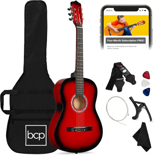 Miniatura 11 de Best Choice Products Kit de Iniciación de Guitarra Acústica de Madera Completa para Principiantes de 38 Pulgadas con Funda de Transporte, 6 Púas