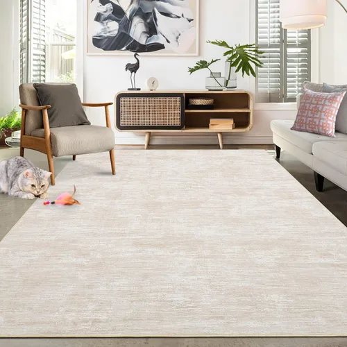 Miniatura 25 de RUGSREAL - Tapete pequeño de 2x3 con base de goma, resistente a las manchas, moderno, color liso, contemporáneo lavable, para la entrada, sala
