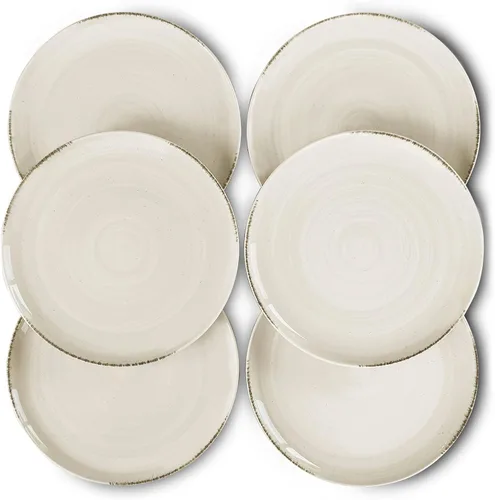 Miniatura 12 de MORA Platos de Ensalada de Cerámica en Espiral Set de 6, Plato de 8 Pulgadas de Porcelana en Espiral para Cocina, Cena Pequeña, Almuerzo, Aperitivo