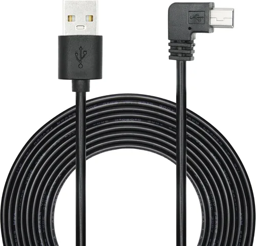 Miniatura 9 de Cable de alimentación micro USB de 90 grados para cámara de tablero de 11 pies, cable de carga USB en ángulo izquierdo, solo alimentación,
