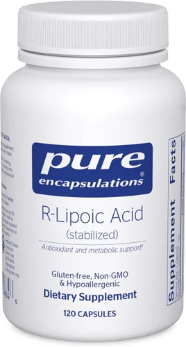 Miniatura 8 de Pure Encapsulations Ácido R-lipoico (estabilizado) Suplemento hipoalergénico con protección antioxidante mejorada y apoyo metabólico* 60 cápsulas