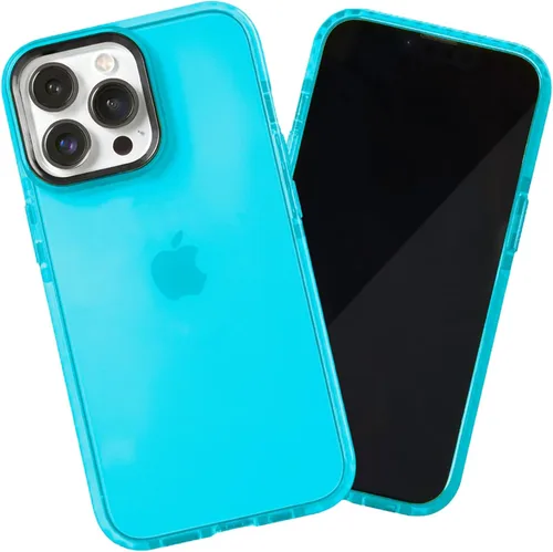 Miniatura 9 de SteepLab Funda de barrera para iPhone 13, protección de 360 grados que absorbe impactos con bisel elevado y colores llamativos (cielo azul brillante)