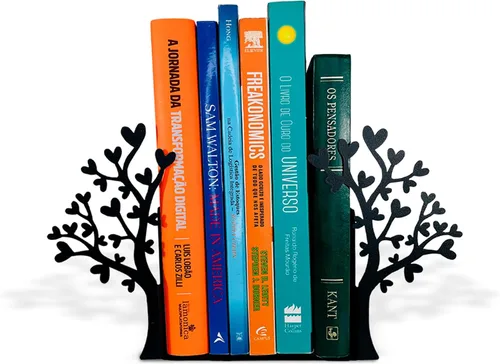 Miniatura 11 de Sujetalibros de árbol con silueta inspirada en la naturaleza, acero con revestimiento epoxi negro mate, par decorativo de soportes para libros