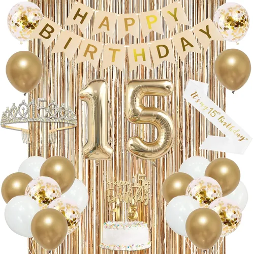 Miniatura 26 de Trgowaul Decoraciones de 9º cumpleaños para niñas, pancarta, banda y corona, decoración de pastel, globo de número 9, cortinas de flecos