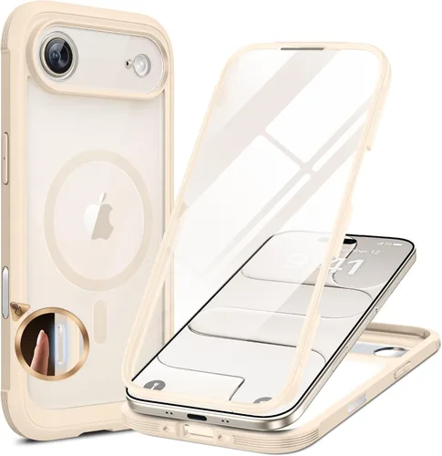 Miniatura 166 de Miracase Funda para iPhone 13 de 6.1 pulgadas, [sin burbujas] funda de teléfono de cuerpo completo con pantalla de vidrio completa integrada, sin