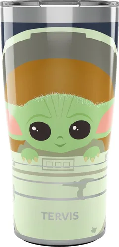 Miniatura 14 de Tervis - Vaso de doble pared aislado, este vaso mantiene las bebidas frías y calientes, 16 onzas, transparente, The Mandalorian Child in Carrier