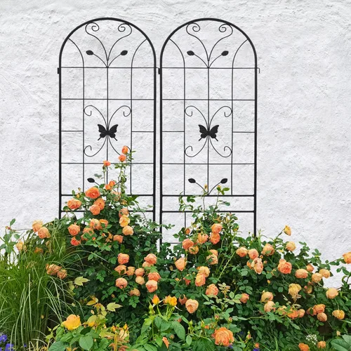 Miniatura 14 de Paquete de 4 enrejados de jardín de metal de 71" de altura, cerca de jardín, enrejado a prueba de óxido para plantas trepadoras, soporte de rosas
