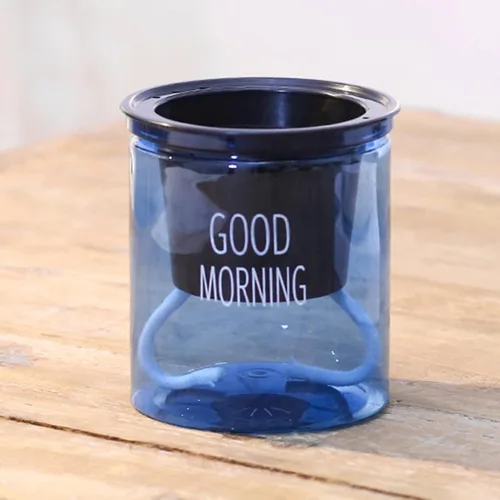 Miniatura 5 de AkoMatial Macetas de riego automático, macetas transparentes para suculentas, maceta redonda con cuerdas de algodón para el hogar, oficina, jardín
