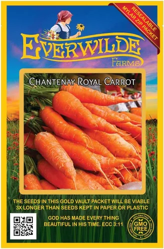 Everwilde Farms - 2000 semillas de zanahoria real Chantenay - Paquete de semillas jumbo Gold Vault