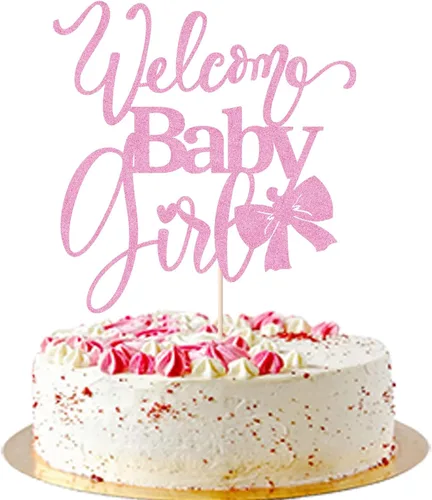 Miniatura 18 de Decoración de bienvenida para tartas de bebé niña, baby shower, baby shower, recién nacida, espectáculo de género para niña, decoración de fiesta