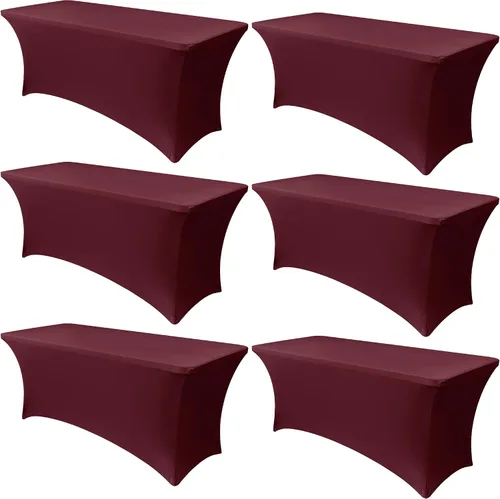 Miniatura 21 de Obstal Paquete de 6 Fundas de Mesa Elásticas de Spandex para Mesas de 6 Pies - Mantel Rectangular Universal Ajustado de 6 Pies Protector para Bodas