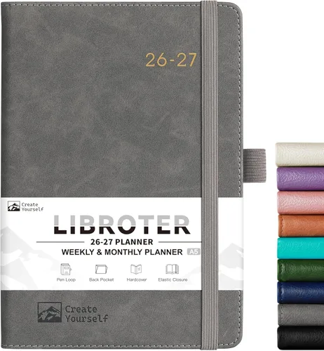 Miniatura 9 de Agenda 2026 - Planificador 2026, Planificador Semanal y Mensual 2026, Ene.2026 - Dic.2026, 5.7'' x 8.4'', Papel Grueso, Cubierta de Cuero