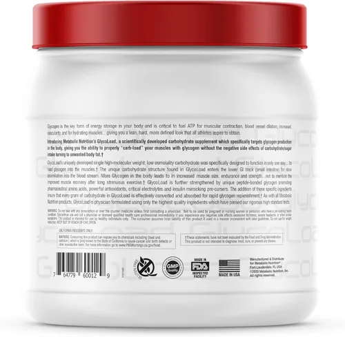 Miniatura 3 de Metabolic Nutrition, Glycoload, 100% micronizado cíclico racimo dextrina carbohidrato en polvo, glucógeno muscular carga de carbohidratos, Limonada