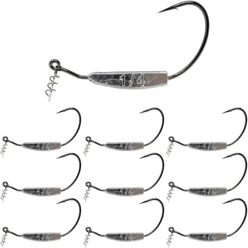 Miniatura 15 de Reaction Tackle Ganchos de pesca con peso para pesca de lubina, anzuelos de pesca sin malas hierbas con bloqueo giratorio para agua dulce y salada