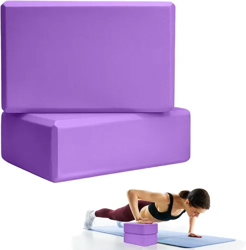Miniatura 10 de 2 Pcs Yoga Blocks, 9"x6"x3" Foam Blocks Yoga Props for Pilates Stretching and Meditation Exercise Blocks Lightweight Yoga Essentials Verde