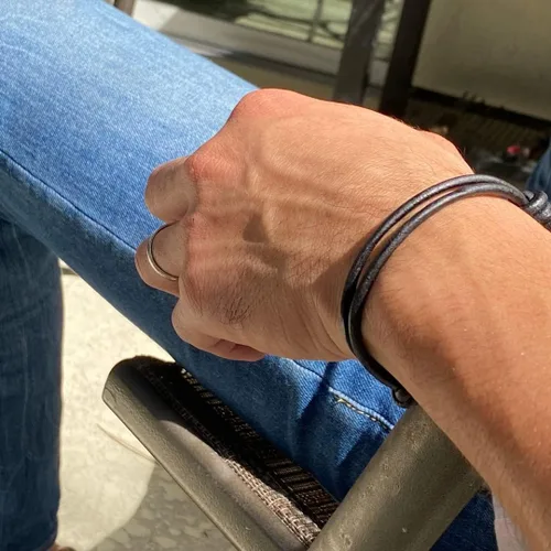 Miniatura 25 de 3 mm Men Genuine Leather Bracelet - Handmade Adjustable Cuff, Mens Minimalism Leather Wrap Wristband, Simple Accessories, Premium Leather, Women