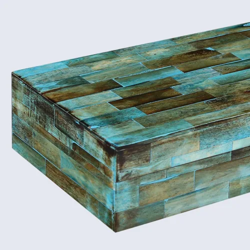 Miniatura 4 de Handicrafts Home Verdigris Collection Caja decorativa organizadora y de almacenamiento multiusos para regalo, cardenillo, 10 x 6 x 2.5 pulgadas