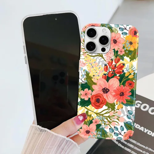 Miniatura 6 de J.west Funda de silicona protectora de silicona para iPhone 14 Pro de 6.1 pulgadas, diseño floral de TPU suave con ramos de flores de verano, Bouquet