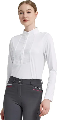 Miniatura 2 de HR Farm - Camisa de manga larga para mujer, Blanco