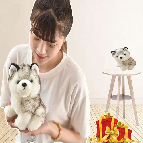 Miniatura 4 de Peluche de perro Husky de 9.8 pulgadas, adorable regalo para niños