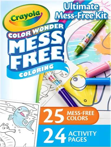 Crayola Color Wonder Mess Free, Juego de colores, más de 50 piezas, juego de arte para niños pequeños, marcadores sin desorden y páginas para