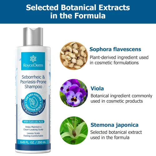Miniatura 7 de Champú Roycederm para Psoriasis, Dermatitis Seborreica, Foliculitis, Caspa, Tratamiento para Psoriasis del Cuero Cabelludo y Dermatitis Seborreica
