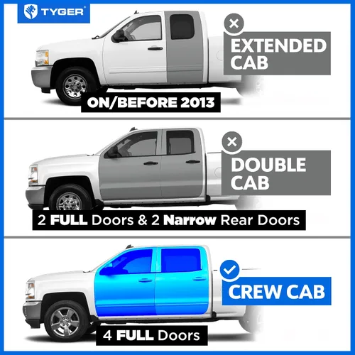 Miniatura 2 de Tyger Auto 3.5" Estribos laterales Rider compatibles con Chevy Silverado GMC Sierra 1500 2007-2018; 2007-2019 2500 3500HD; 2019 LD/Limited Cabina