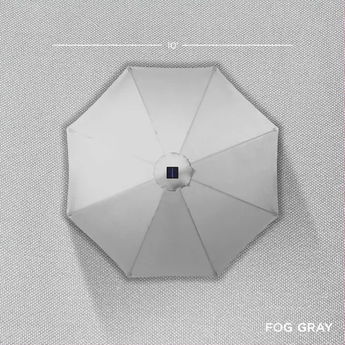 Miniatura 4 de Best Choice Products Solar Polyester LED Lighted Patio Umbrella w/Tilt Adjustment and UV-Resistant Fabric Gris niebla