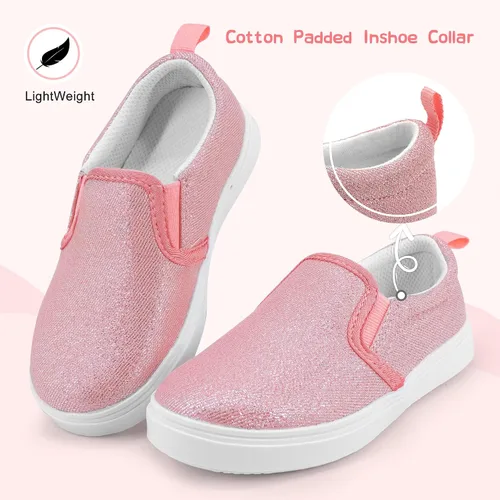 Miniatura 3 de Zapatos deportivos de lona sin cordones para niños y niñas pequeños para caminar, mocasines casuales de tenis para niños pequeños