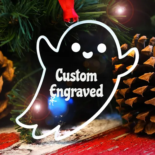 LHS | Caja de regalo personalizada para decoración de árbol de Navidad de Halloween, incluye fantasma espeluznante, adorno personalizado 2022,