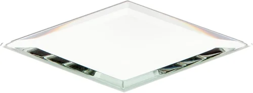Plymor Espejo de vidrio biselado de 0.118 in de grosor con forma de diamante, 2 x 3 pulgadas, paquete de 6