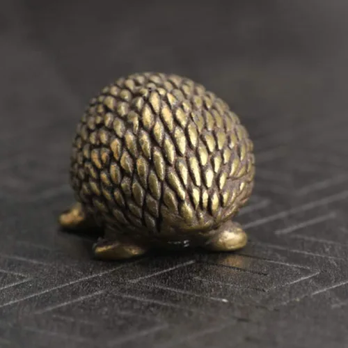 Miniatura 3 de LIOOBO Estatuilla de erizo de latón macizo en miniatura para decoración del hogar