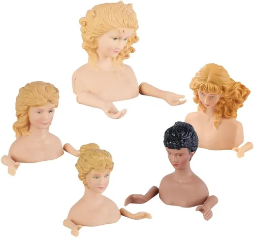 Miniatura 5 de Factory Direct Craft - Juego de 6 adornos de vinilo de cabello rubio con cabeza y brazos para muñecas, adornos de árbol de ángel, adornos de Navidad