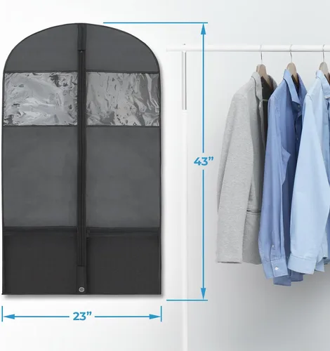 Miniatura 3 de Plixio Bolsas para Prendas Bolsa de Traje para Viaje y Almacenamiento de Ropa de Vestidos, Camisas de Vestir, Abrigos— Incluye Cremallera y Ventana