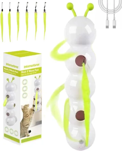 Miniatura 11 de Caterpillar - Juguete inteligente interactivo para gatos, juguetes recargables activados por movimiento, resistentes a las mordeduras, juguetes