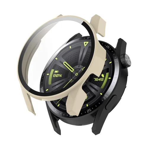 Miniatura 10 de AISPORTS Paquete de 2 fundas protectoras compatibles con Huawei Watch GT 3 de 1.811 in, carcasa rígida de policarbonato HD, película de vidrio negro