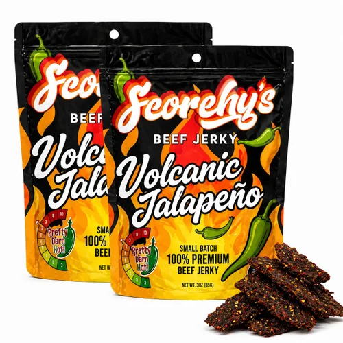 Miniatura 12 de Scorchy's Jerky - Carolina Reaper Beef Jerky - Cecina picante extrema, hecha en Estados Unidos, aperitivo alto en proteínas, bajo en carbohidratos