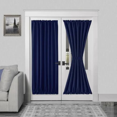 Miniatura 194 de DWCN Cortinas para puerta francesa: cortina térmica con bolsillo para barra para puertas con ventana de vidrio, puertas de cocina y patio