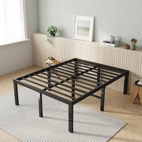 Miniatura 10 de Novilla Base de cama tamaño Queen, base de cama con plataforma de metal de 14 pulgadas tamaño Queen con espacio de almacenamiento debajo de la cama