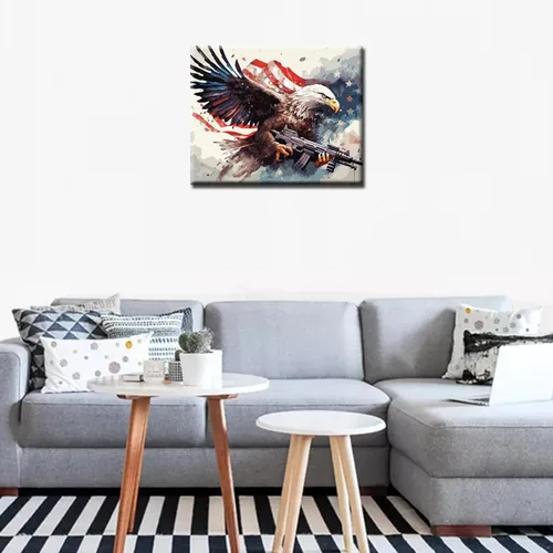 Miniatura 2 de Tucocoo Fighting Eagle - Pintura por números para adultos principiantes y niños, pintura al óleo acrílica por Numbes Kits sobre lienzo, kit