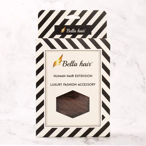 Miniatura 3 de Bella Hair - Rodete de extensión de cabello 100 % humano para banda elástica, extensión de cola de caballo ondeada, rizada o desordenada #4 café