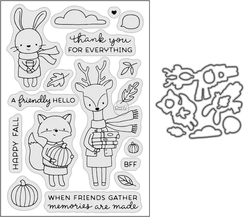 Miniatura 27 de DzIxY Bear Hedgehog Seal Fox Sellos transparentes y troqueles de corte de metal para hacer tarjetas, kit de papel para álbumes de recortes, 29