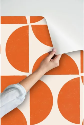Miniatura 3 de Despegar y pegar papel tapiz Muestras - Mod Shapes Retro Geométrico Gran Escala Bold MCM Minimalismo Papel pintado personalizado extraíble por
